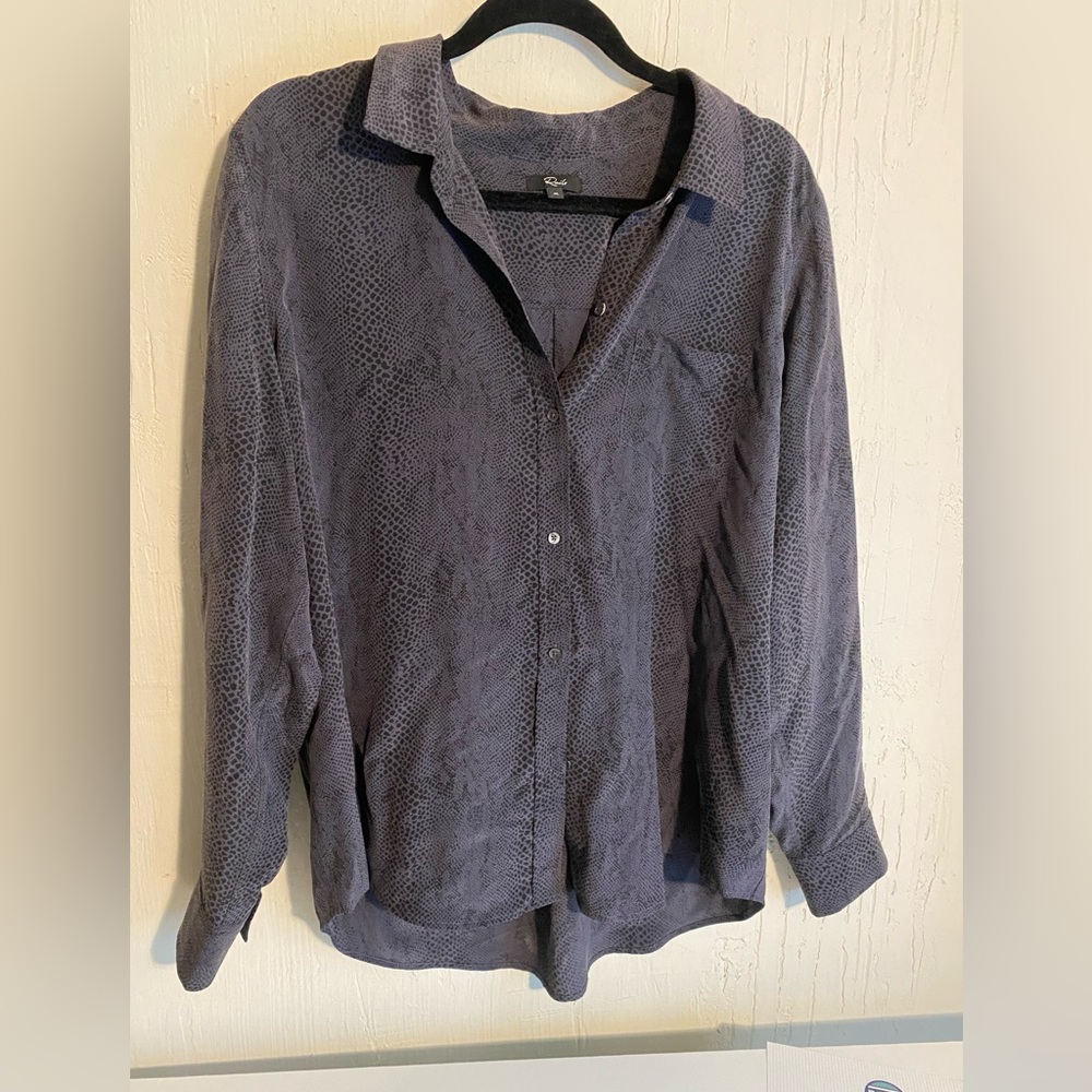 Rails. Long sleeve button down. Snake print